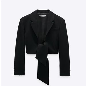 Zara Tied Cropped Blazer